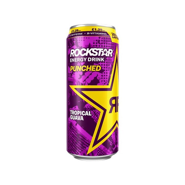 Rockstar Energy Drink Punched Tropical Guava £1.29 500ml 12 Cans