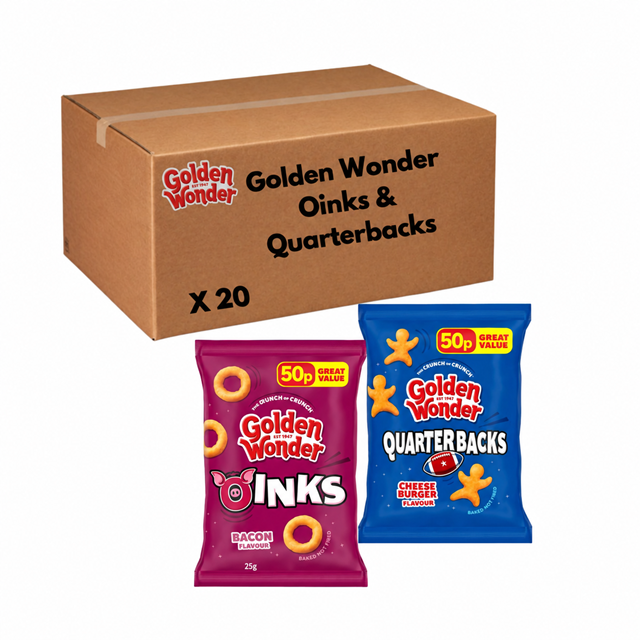 Golden Wonder Quarterbacks & Oinks Variety Box 27g 20 Pack