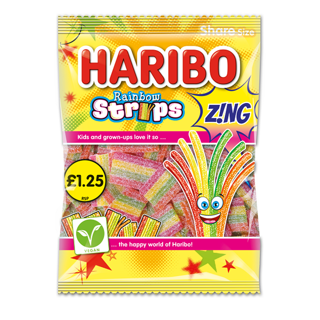 Haribo Rainbow Strips Zing 130g £1.25 (12 Pack)