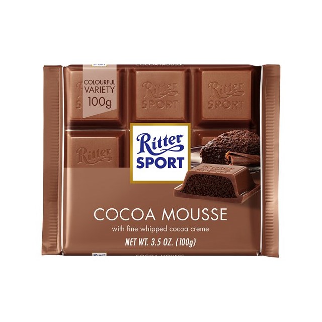 RITTER SPORT MILK CHOCOLATE WITH COCOA MOUSSE 100g (11 Pack)