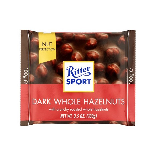 RITTER DARK CHOC WHOLE HAZELNUT