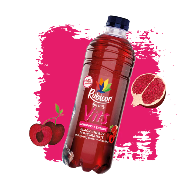 Rubicon Still Vits Black Cherry Pomegranate 500ml 12 Pack
