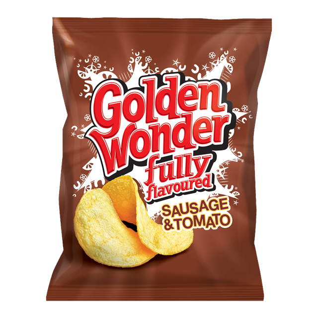 Golden Wonder Crisps Sausage & Tomato 32.5g 32 Pack