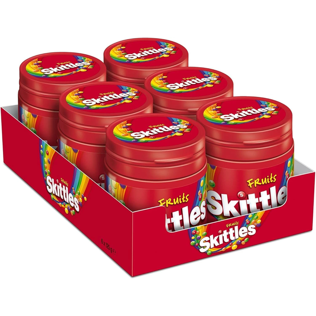 Skittles Fruits Bottles 125g 6 Pack