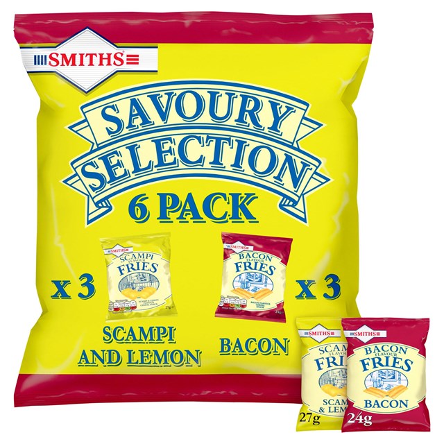 Smiths Scampi Fries & Bacon Fries Variety Pack 24g 16 x 6 Pack