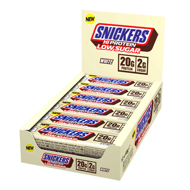 Snickers Lo Sugar White Chocolate Hi-Protein 57g 12 Pack