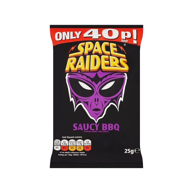 Space Raiders Saucy BBQ  25g 40p (36 Pack)