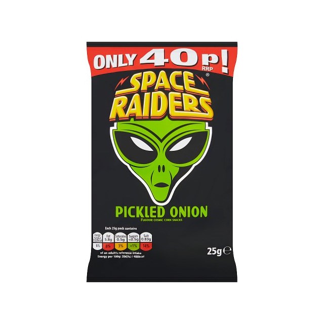 Space Raiders Pickled Onion 25g 40p (36 Pack)