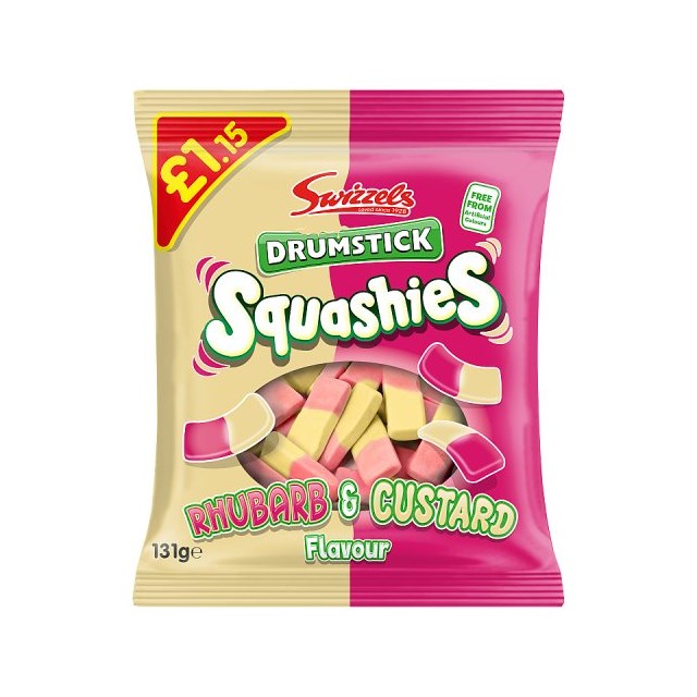 Swizzels Squashies Drumstick Rhubarb & Custard 131g £1.15 (12 Pack)