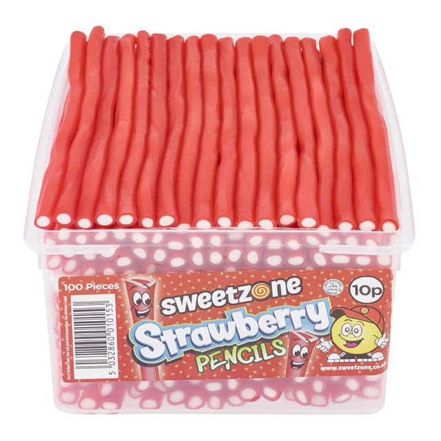 Sweetzone Strawberry Pencils Tubs 100 Pieces