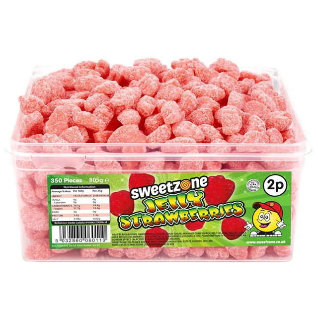 Sweetzone Tubs Jelly Strawberries 805g 2p 350 Pieces 6 June Dated