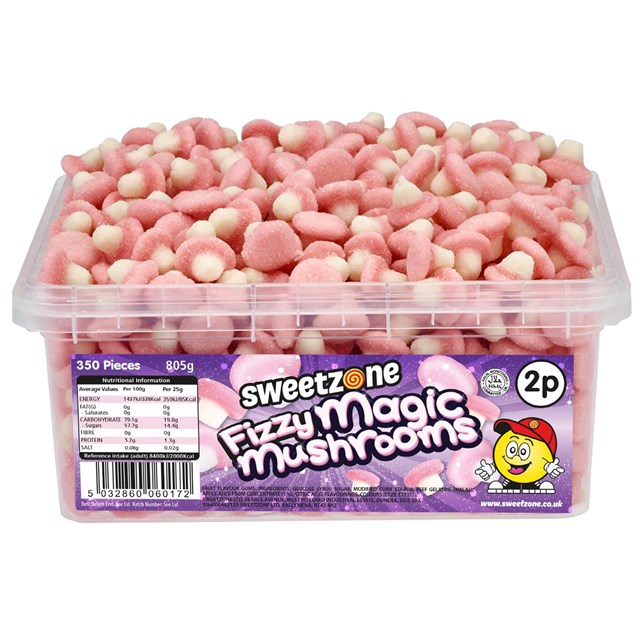 Sweetzone Tubs Fizzy Magic Mushrooms 805g 2p (350 Pieces)