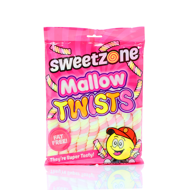 Sweetzone Mallow Twists Halal Fat Free 160g 12 Pack