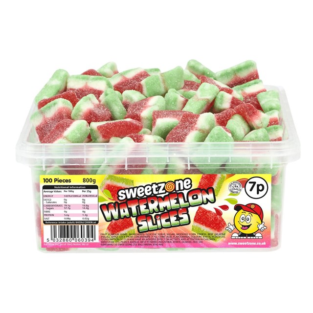 Sweetzone Tubs Watermelon Slices 800g 7P (100 Pieces)