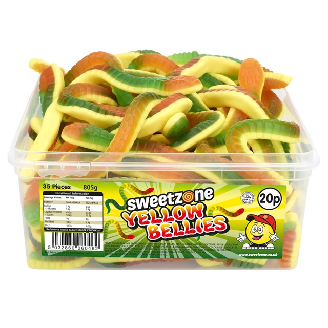 SweetzoneTubs Giant Yellow Bellies 805g 20p (35 Pieces)