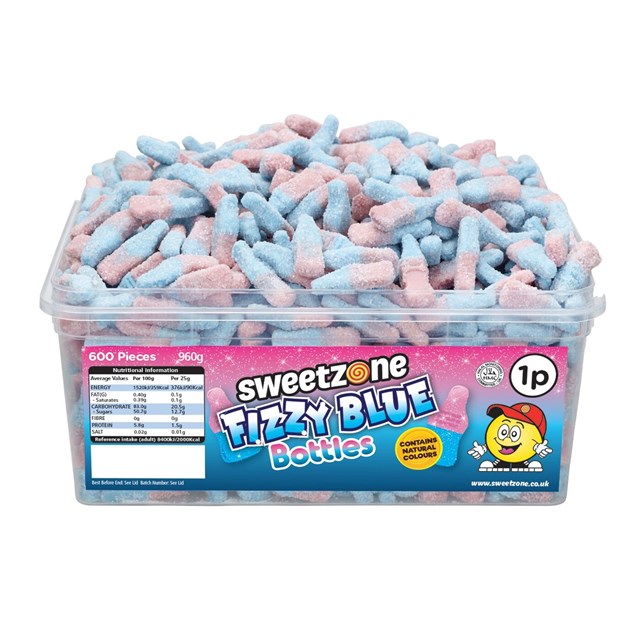 SWEETZONE 1P TUBS Fizzy Blue Bottles