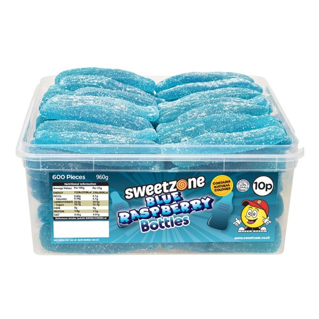 Sweetzone Tubs Fizzy Blue Raspberry Bottles 742g