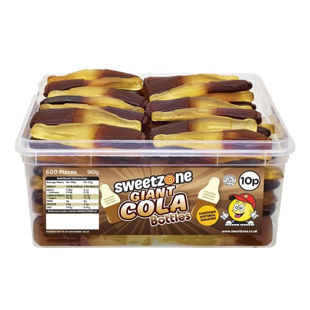 SWEETZONE 10p TUBS Cola Bottles