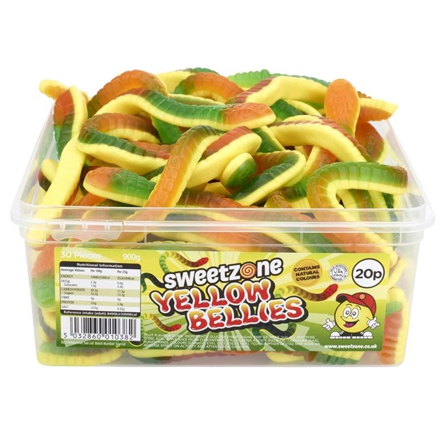 SWEETZONE 20p TUBS Giant Yellow Bellies