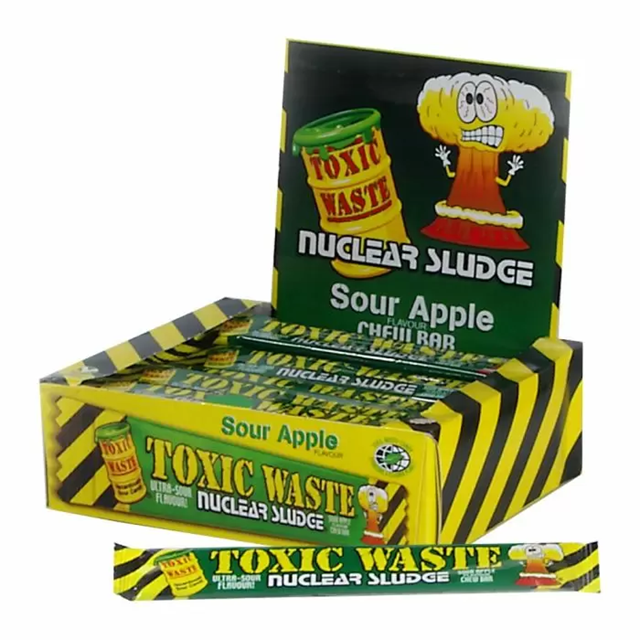 Toxic Waste Nuclear Sludge Sour Apple Chew Bar 20g (50 Pack)