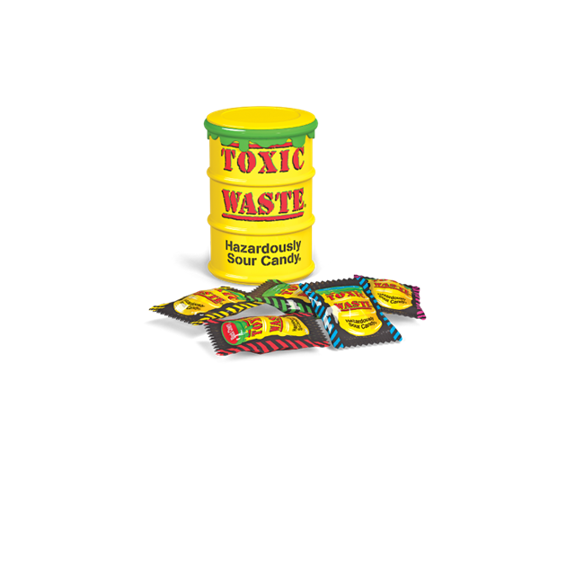 Toxic Waste Sour Candy Yellow Drum 42g (12 Pack)