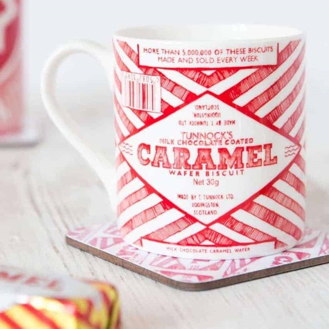 Tunnocks Caramel Wafer Wrapper Bone China Chunky Mug