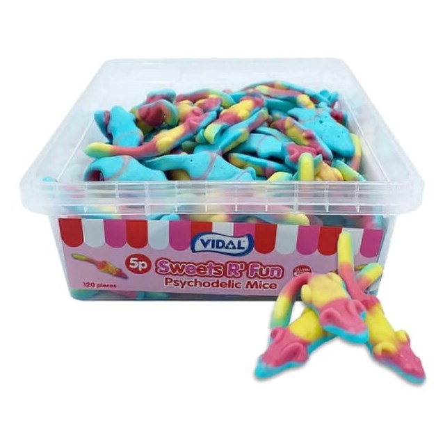 Vidal Sweets R' Fun Psychodelic Mice Gluten Free  900g 120 Pieces