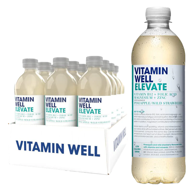 Vitamin Well Elevate Pineapple & Wild Strawberry 500ml 12 Pack