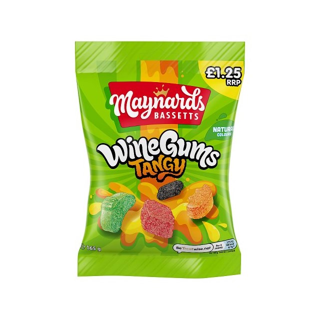 Maynards Bassetts Tangy Wine Gums 165g (12 Pack)