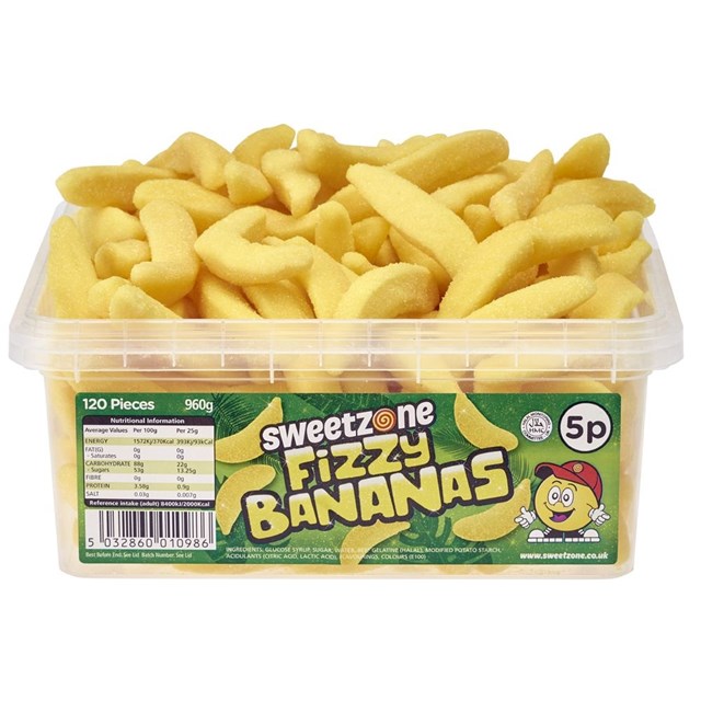 SWEETZONE 5p TUBS Fizzy Bananas