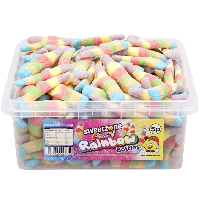 SWEETZONE 5p TUBS Fizzy Rainbow Bottles