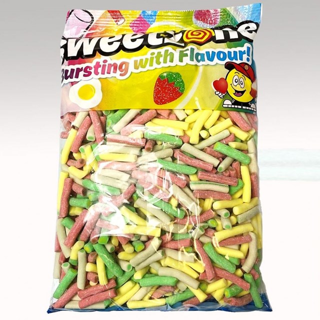 SWEETZONE 1kg BAG RHUBARB & CUSTARD PENCILS