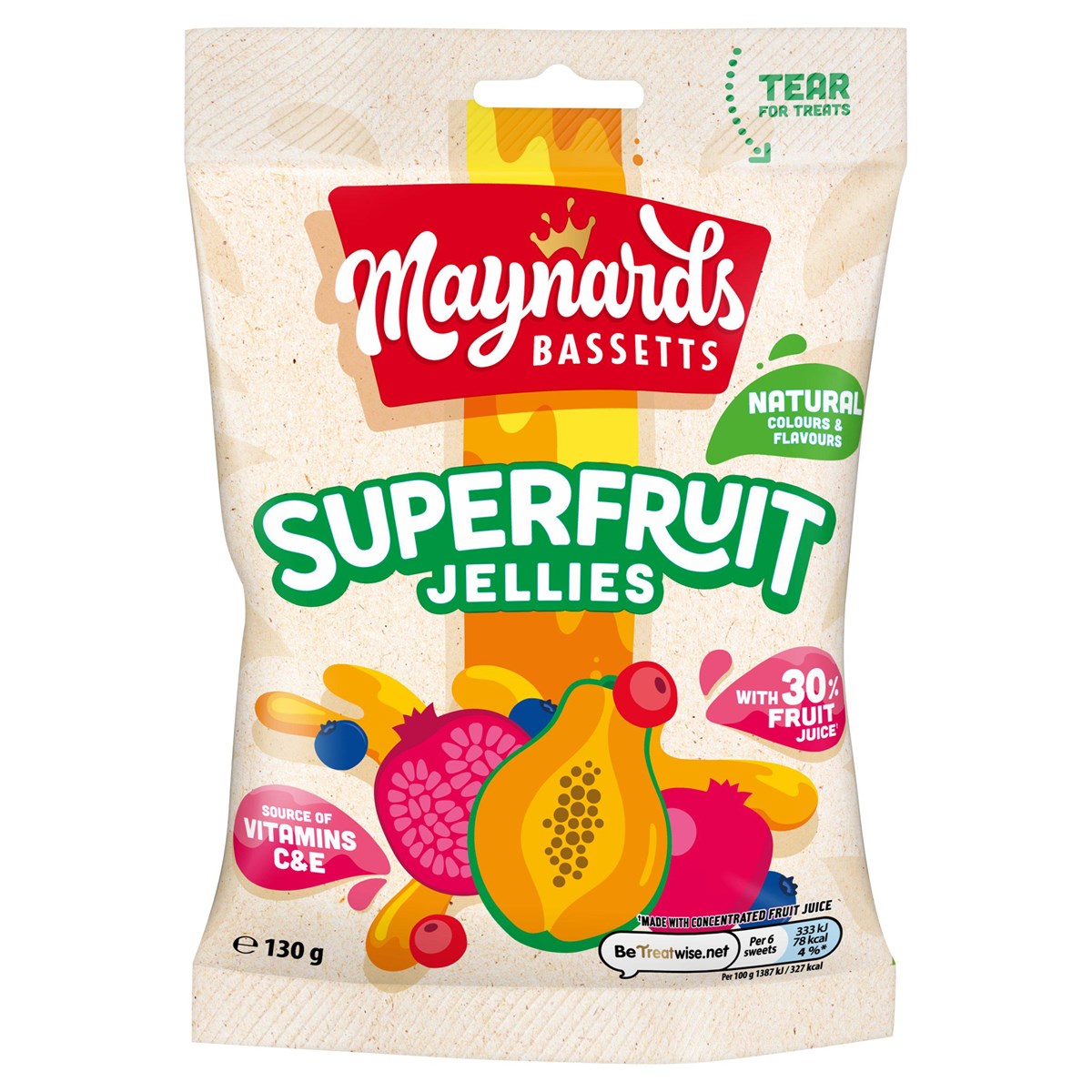 MAYNARDS BASSETTS SUPER FRUIT JELLIES 130g