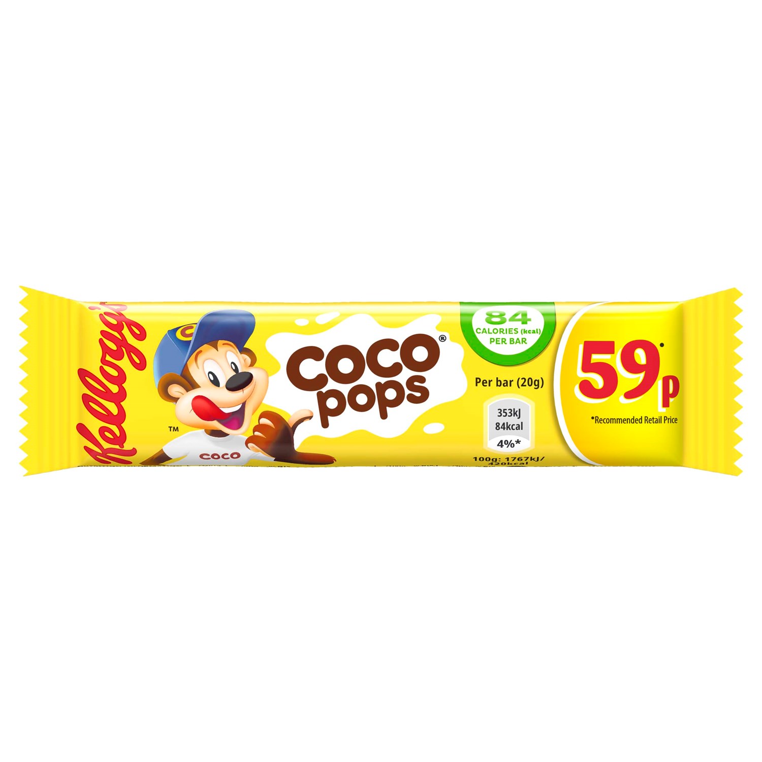 KELLOGGS CEREAL BARS 59p COCO POPS (25 PACK)