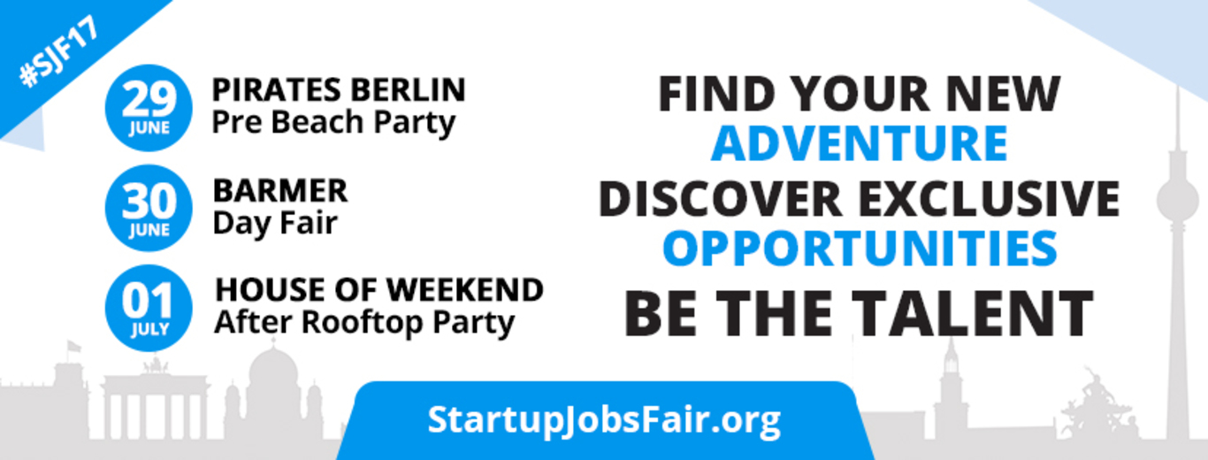 Engagieren & helfen bei Startup Jobs Fair 29th & 30th June & 1st of July Engagieren & helfen bei Startup Jobs Fair 29th & 30th June & 1st of July