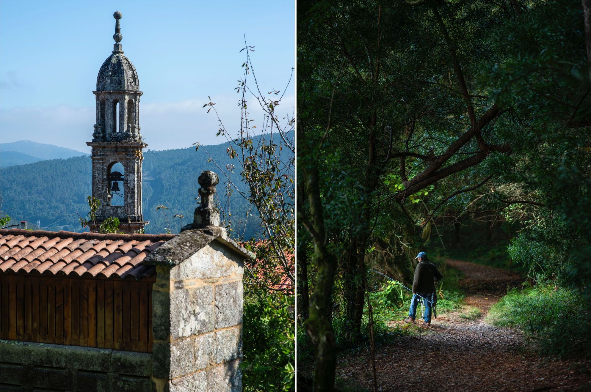 La Pesquería del Tambre: Hórreo de Aldea Castro y pescadores La Pesquería del Tambre: Hórreo de Aldea Castro y pescadores