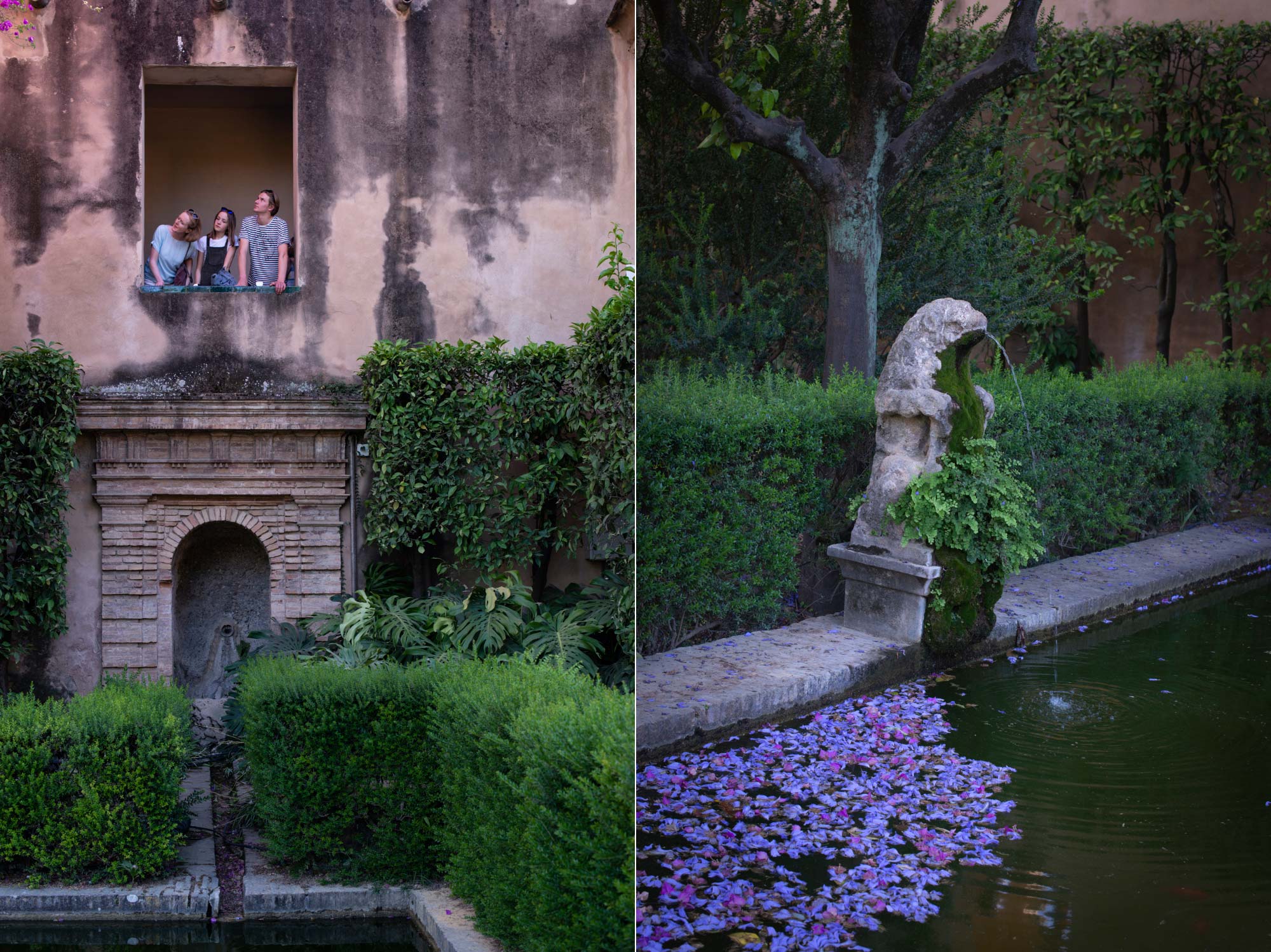 Rincones de los Reales Jardines del Alcázar de Sevilla. Rincones de los Reales Jardines del Alcázar de Sevilla.