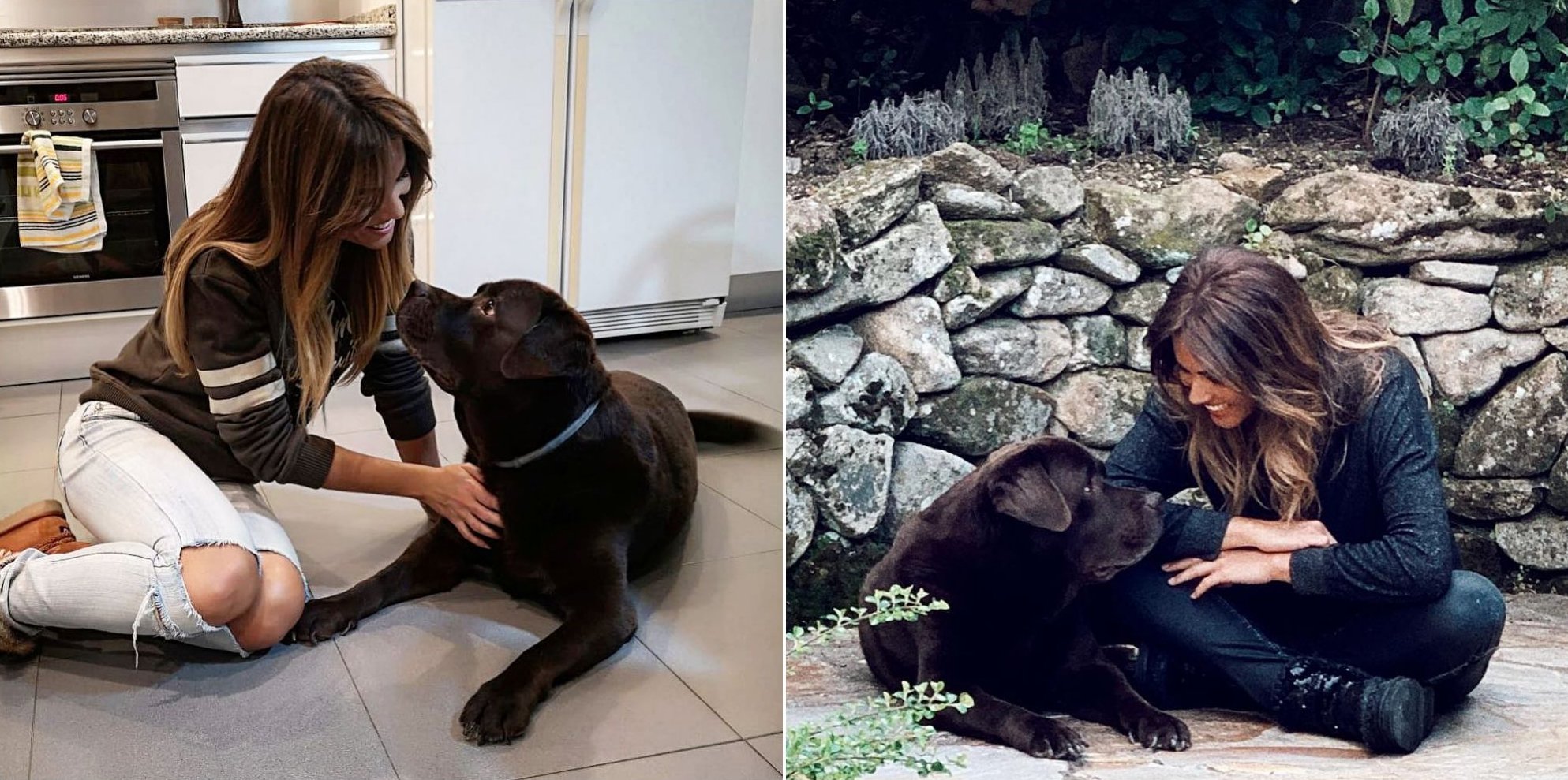 Lara Álvarez con su perro Lara Álvarez con su perro