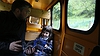 Ecomuseo Minero Samuño. Niña dentro del tren.