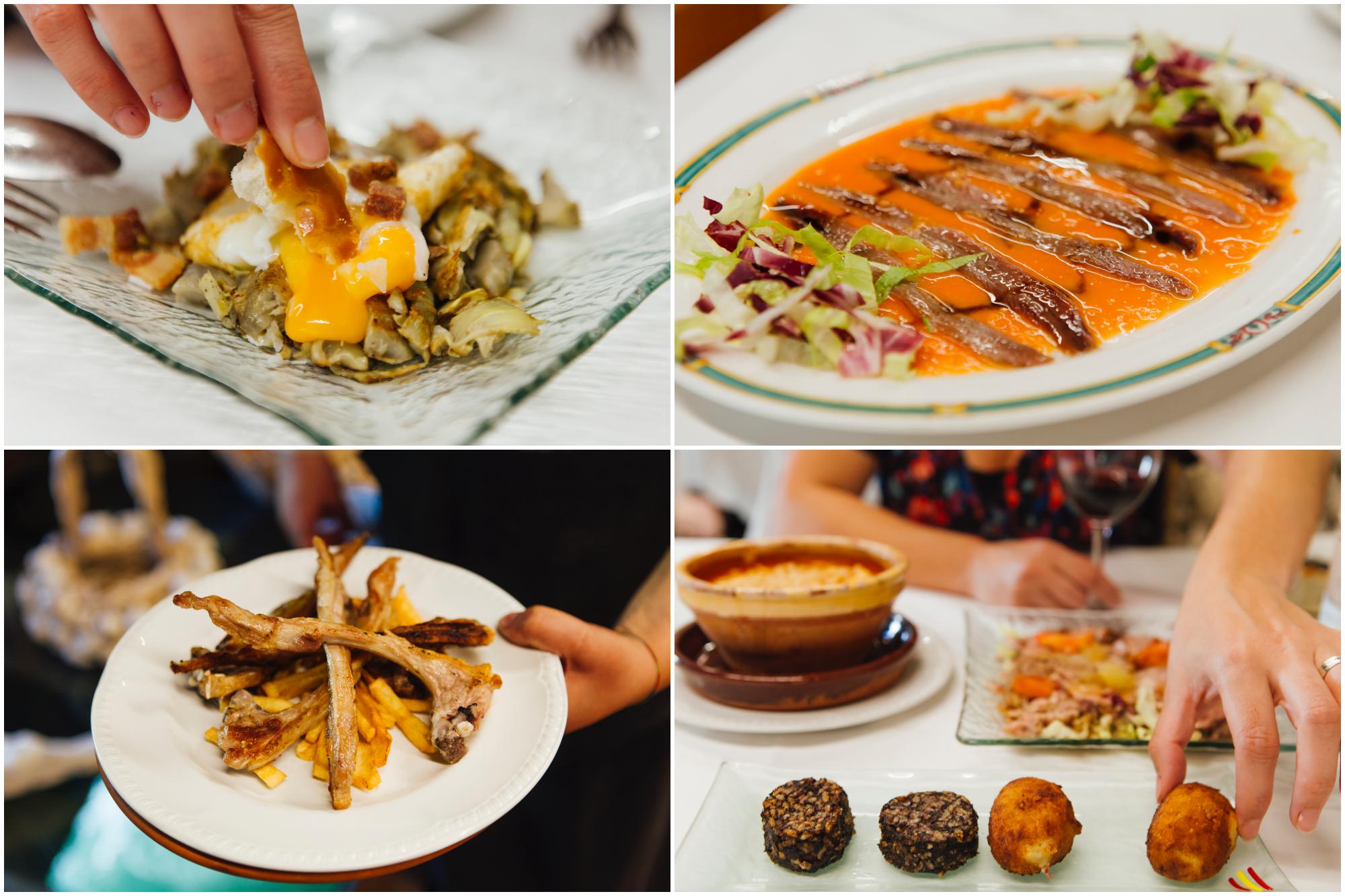 Alcachofas, chuletillas de cordero, sopa de ajo, croquetas, morcilla, anchoas... Imposible quedarse con hambre. Alcachofas, chuletillas de cordero, sopa de ajo, croquetas, morcilla, anchoas... Imposible quedarse con hambre.