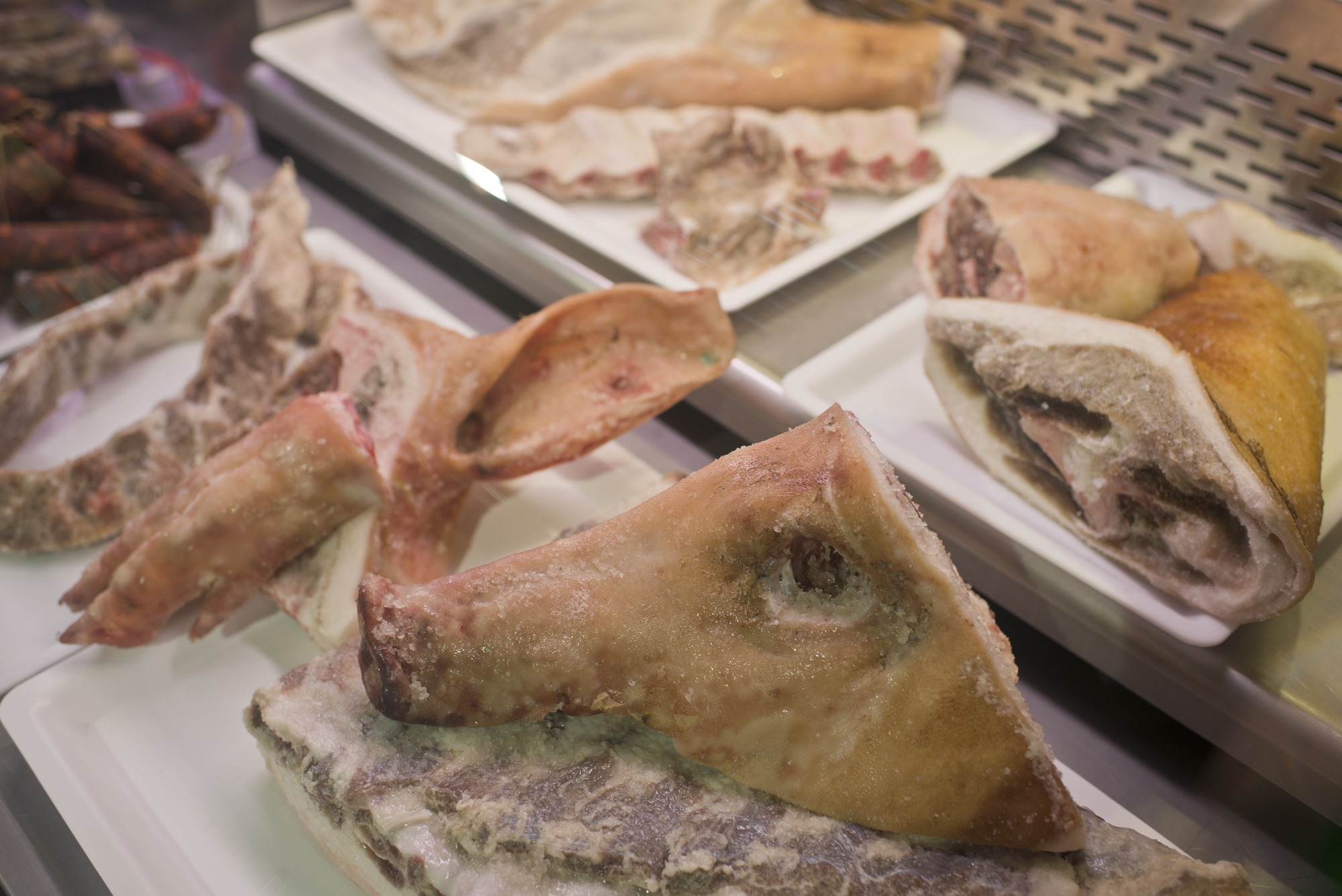 Careta de cerdo salada para el cocido gallego. Careta de cerdo salada para el cocido gallego.