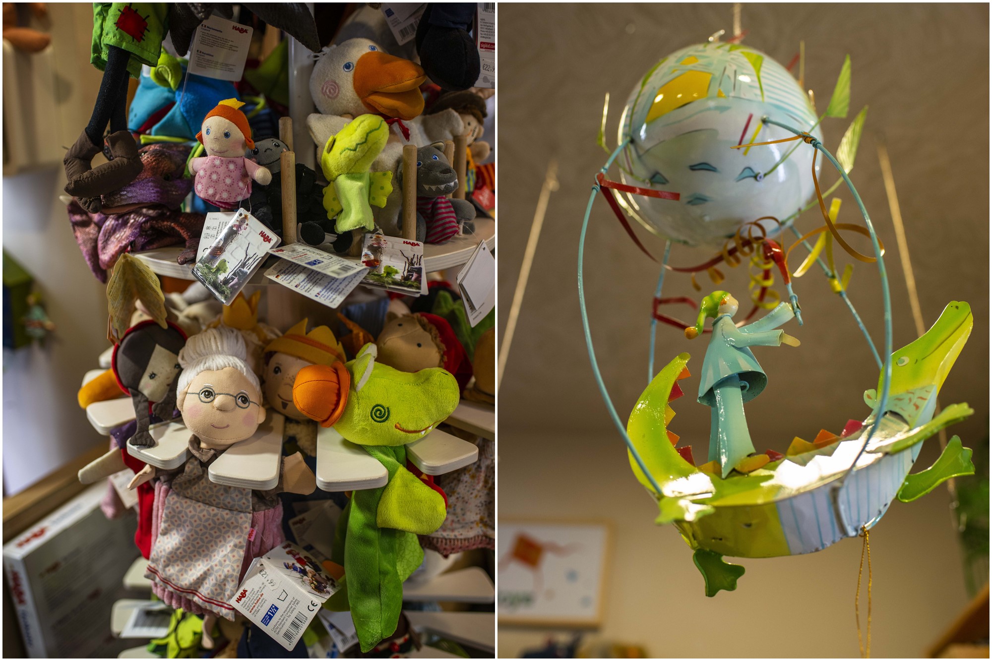 Motivos tradicionales tanto en marionetas como en móviles para el techo. Motivos tradicionales tanto en marionetas como en móviles para el techo.