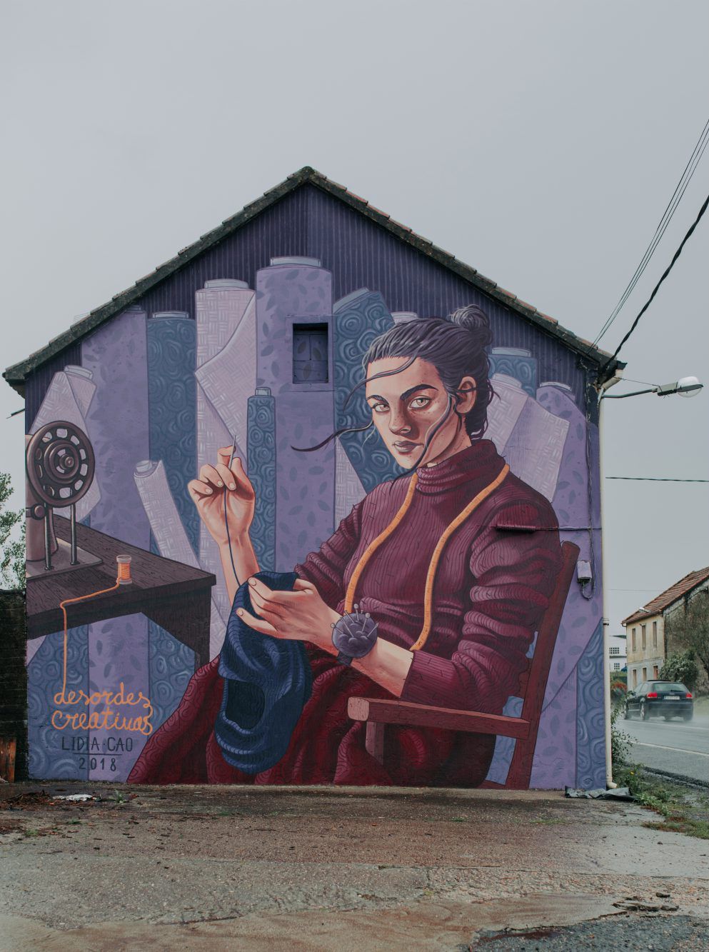 Street art en Ordes: 'Fiando a revolución' de Lidia Cao Street art en Ordes: 'Fiando a revolución' de Lidia Cao
