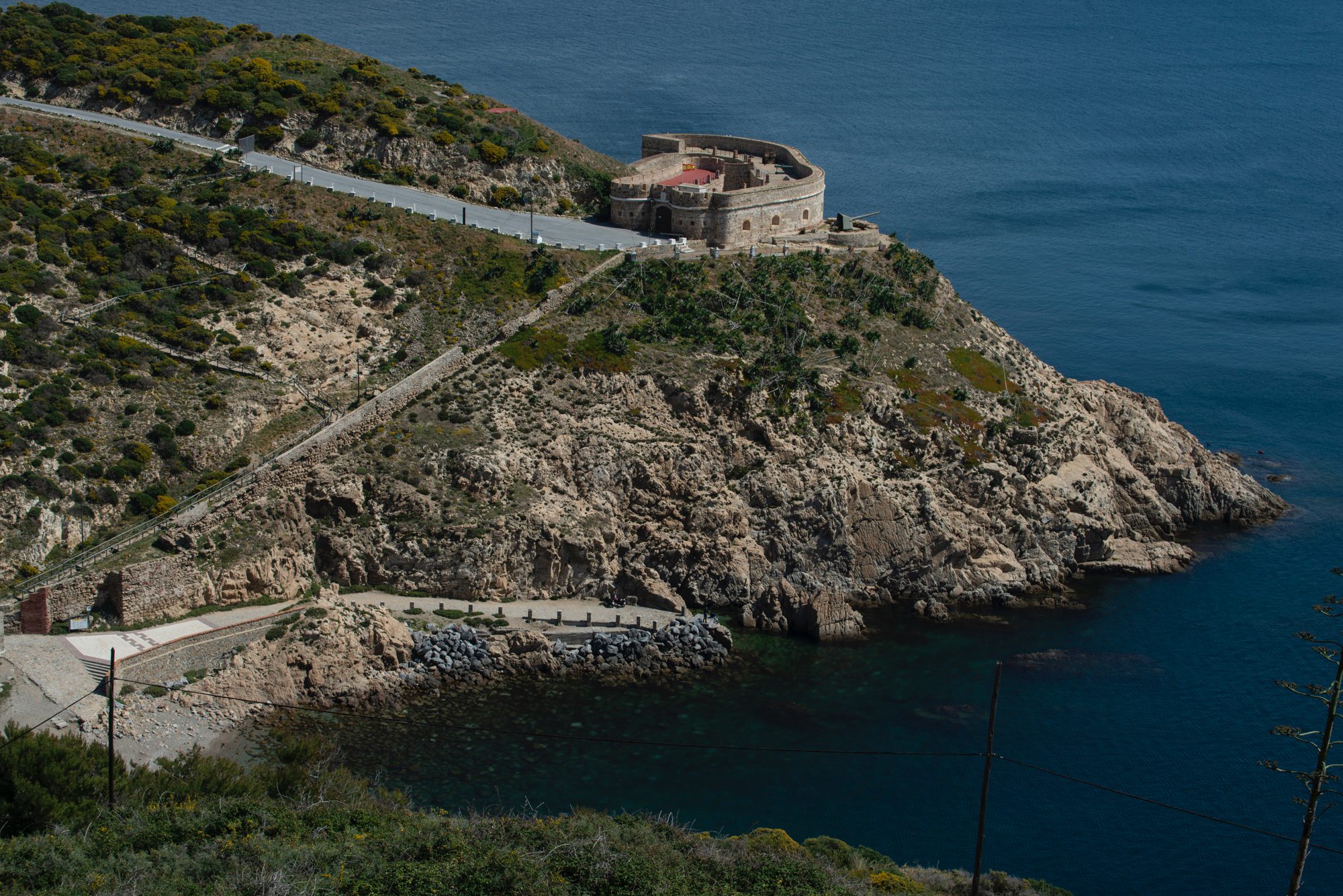 Miradores de Ceuta: Castillo del Desnarigado y cala de la Pota Miradores de Ceuta: Castillo del Desnarigado y cala de la Pota