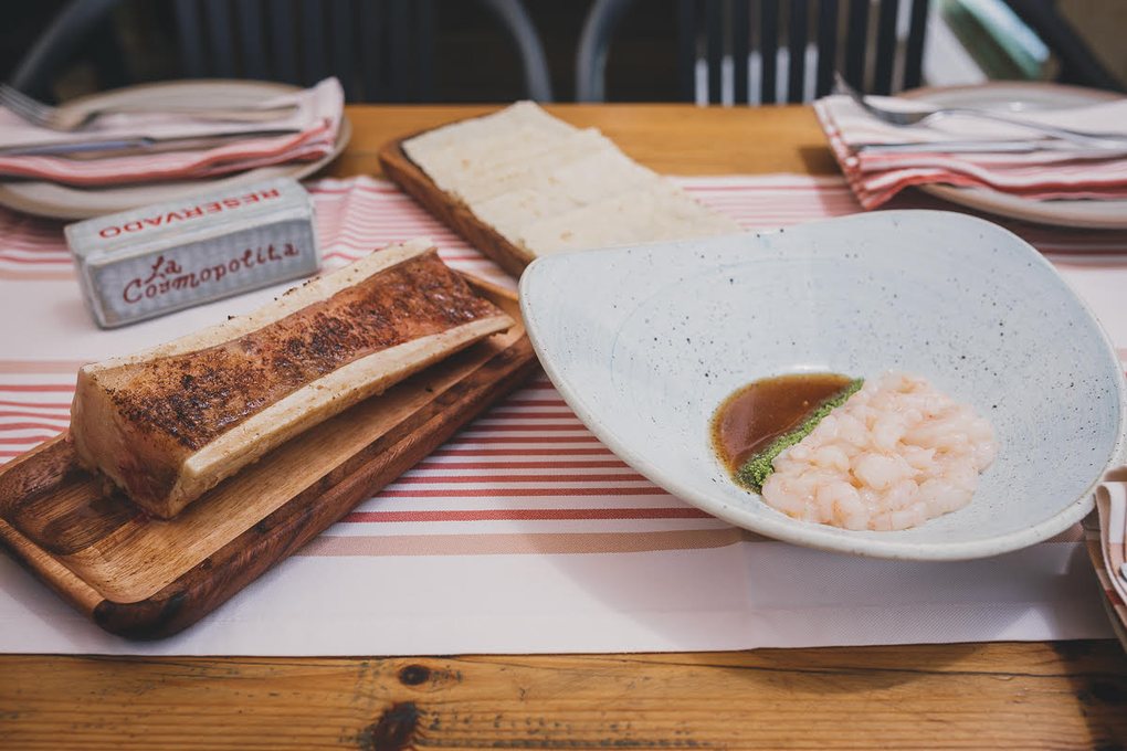 Tuétano con tartar de gambas, puro arte. Tuétano con tartar de gambas, puro arte.