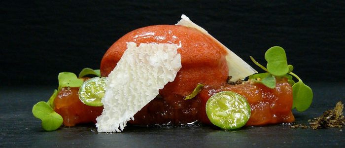 Tomate, fresa y parmesano, Fagollaga. Tomate, fresa y parmesano, Fagollaga.