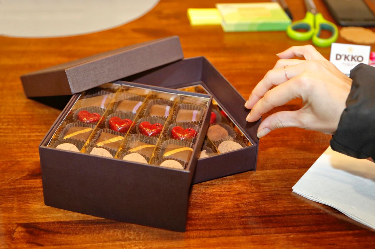Caja de bombones de Flor D'KKO (Madrid). Caja de bombones de Flor D'KKO (Madrid).