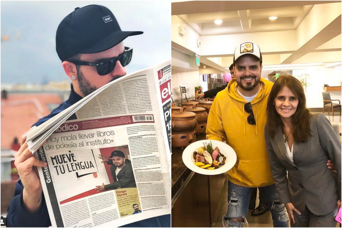 Diego es uno de los principales promotores de Mueve tu lengua. A la derecha, disfrutando de una comida en buena compañía. Foto: Instagram Diego es uno de los principales promotores de Mueve tu lengua. A la derecha, disfrutando de una comida en buena compañía. Foto: Instagram