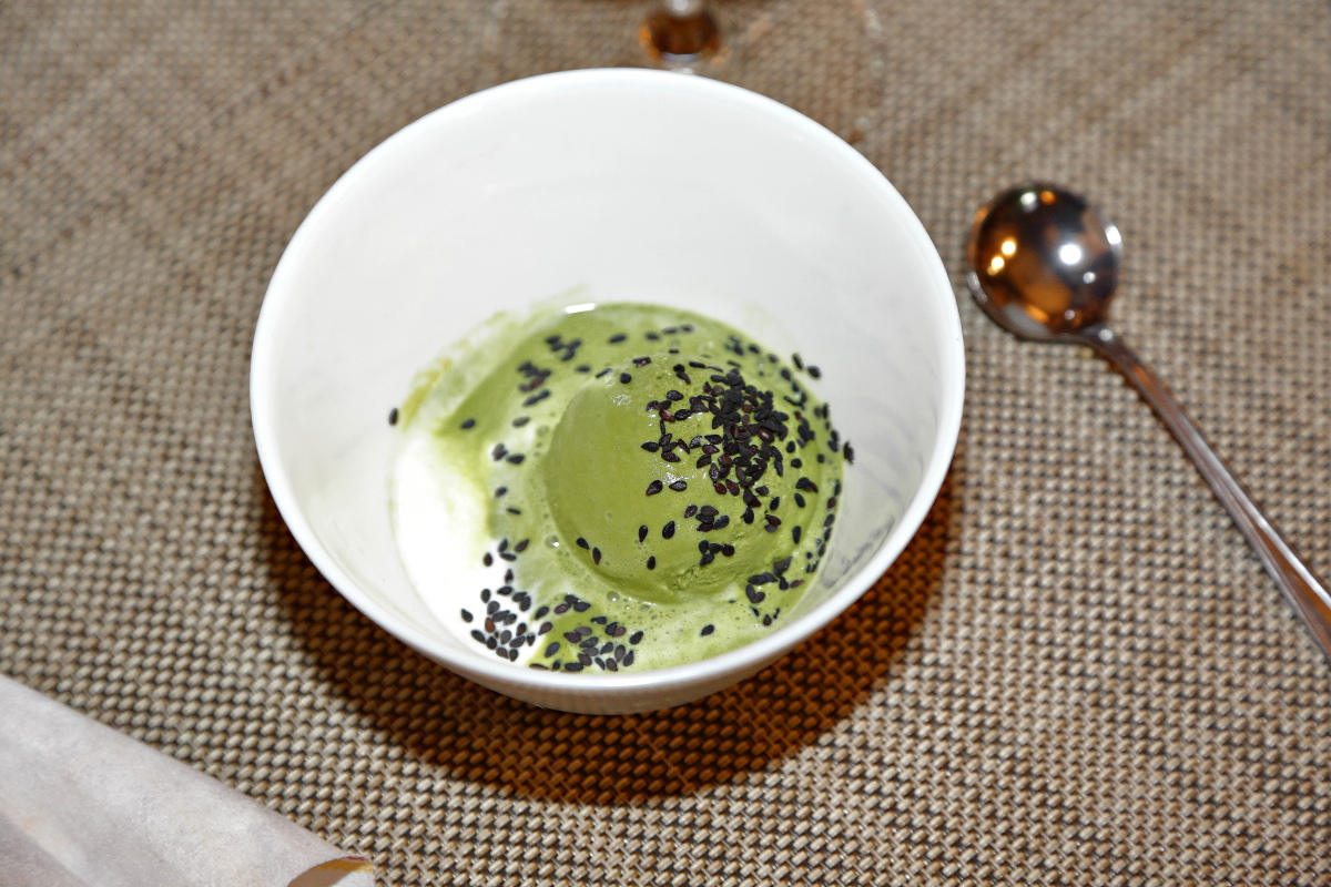 Helado de té matcha del restaurante 'Matritum', en Madrid. Helado de té matcha del restaurante 'Matritum', en Madrid.