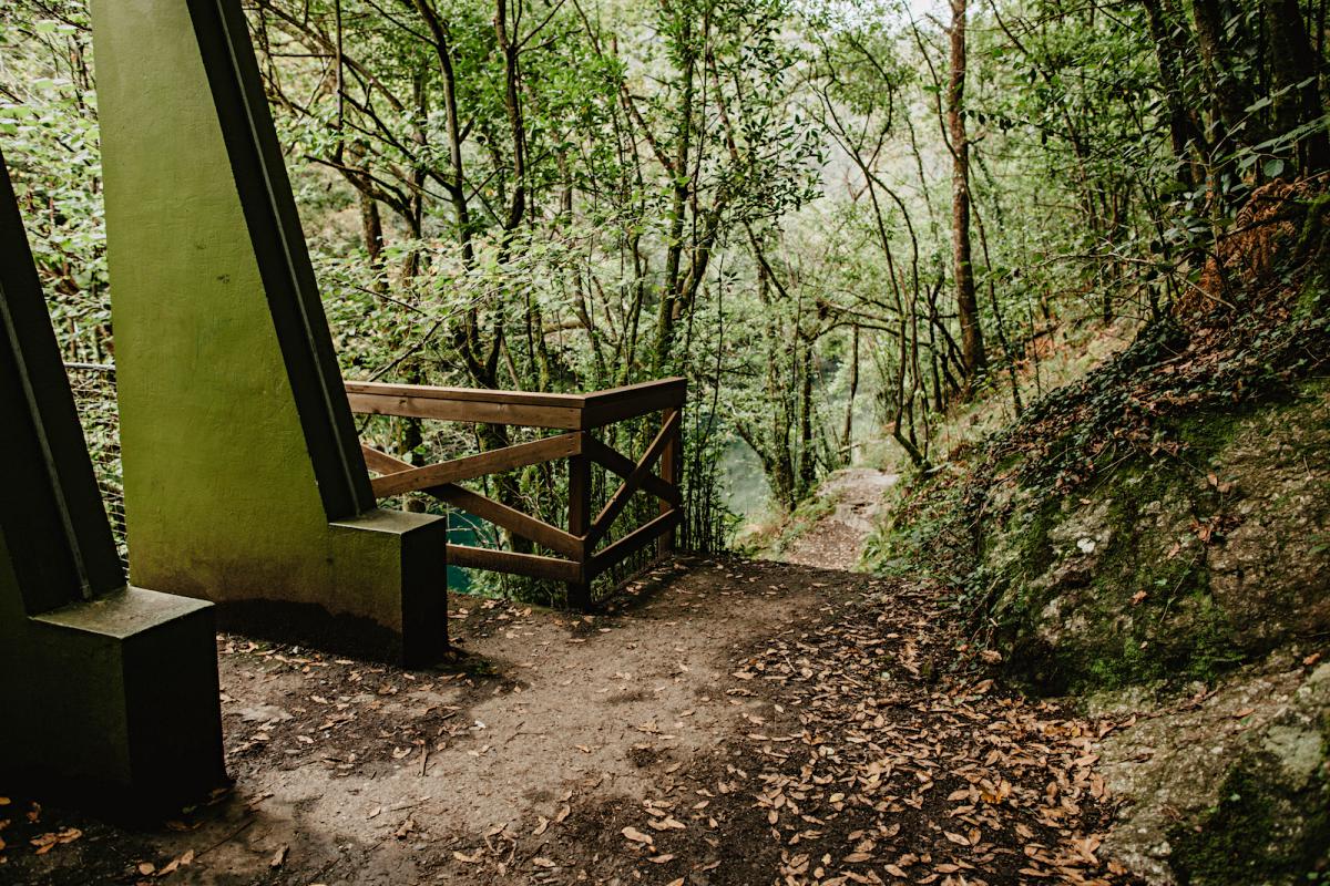 El camino de tierra que discurre en uno de los lados del río Eume, en el Camiño dos Encomendeiros. El camino de tierra que discurre en uno de los lados del río Eume, en el Camiño dos Encomendeiros.